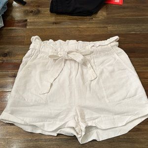 White Dry Goods paperbag shorts